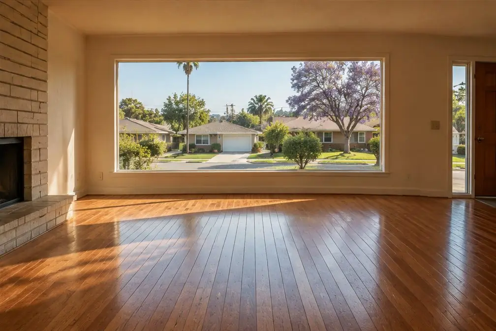 Illustration: a refinished oak floor in a typical Southwood home